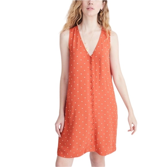 Madewell Heather Button-Front Dress In Polka Dot Size XXS - Picture 1 of 6